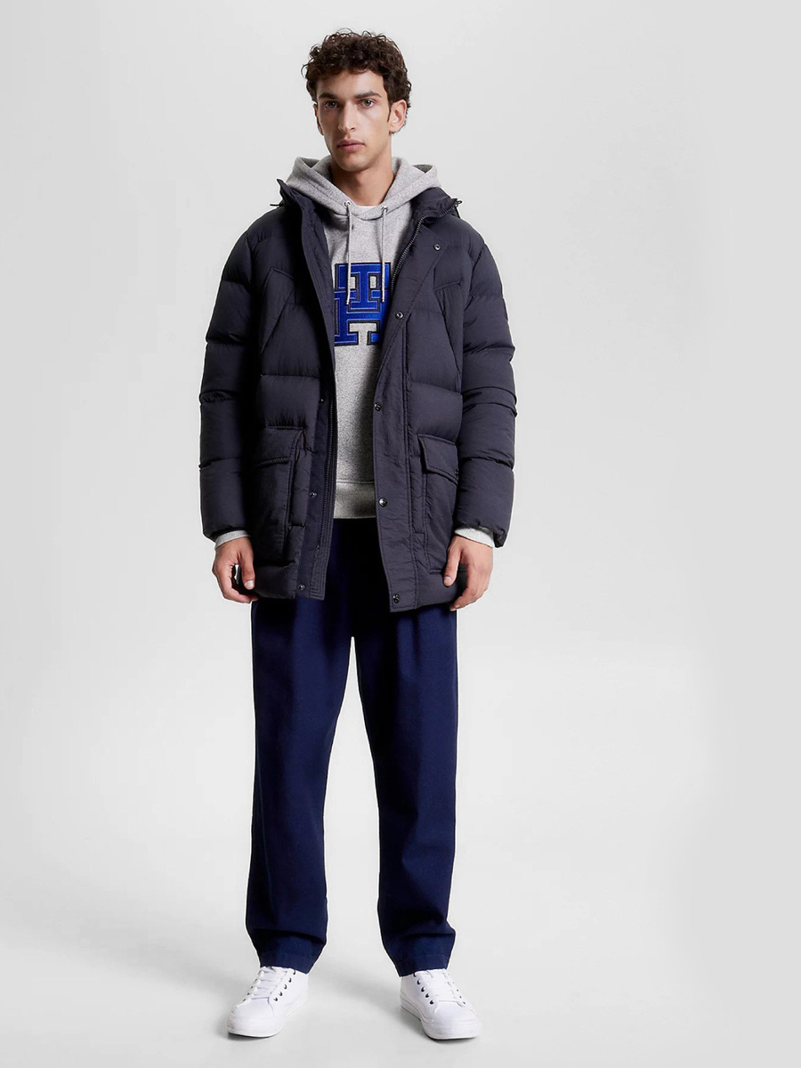 detail Tommy Hilfiger pánska tmavo modrá parka