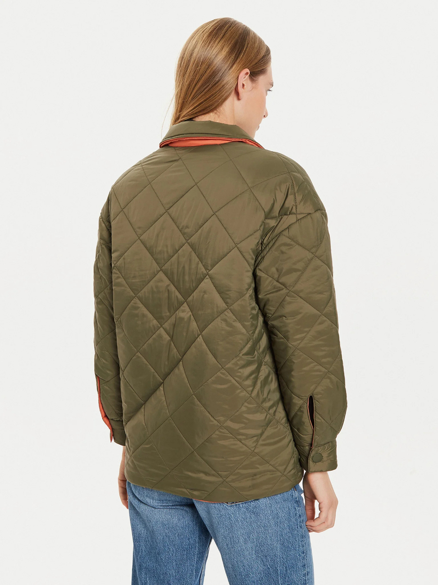 detail Pepe Jeans dámska zeleno oranžová bunda