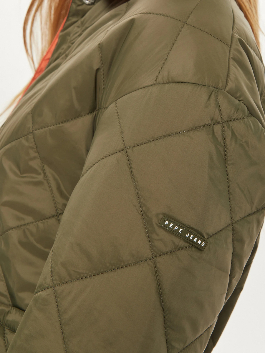 detail Pepe Jeans dámska zeleno oranžová bunda
