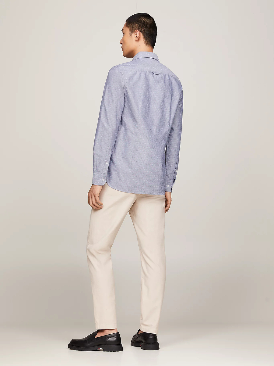 detail Tommy Hilfiger pánska šedá košeľa Oxford