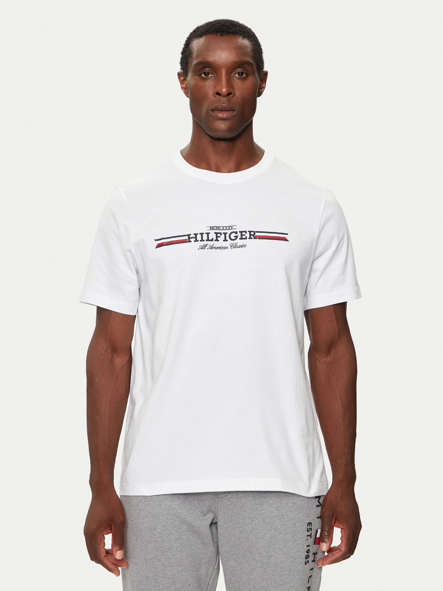 detail Tommy Hilfiger pánske biele tričko