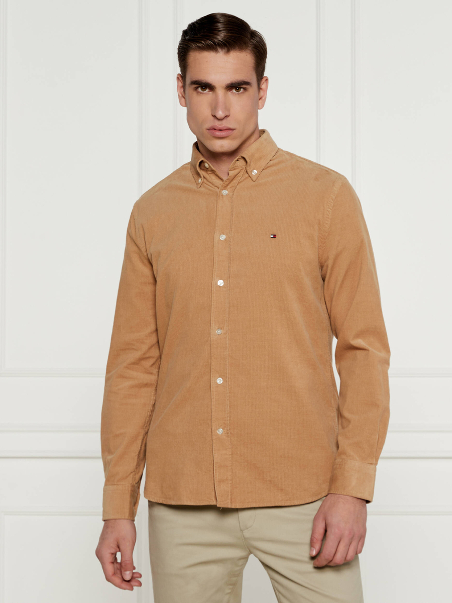 detail Tommy Hilfiger pánska hnedá košeľa