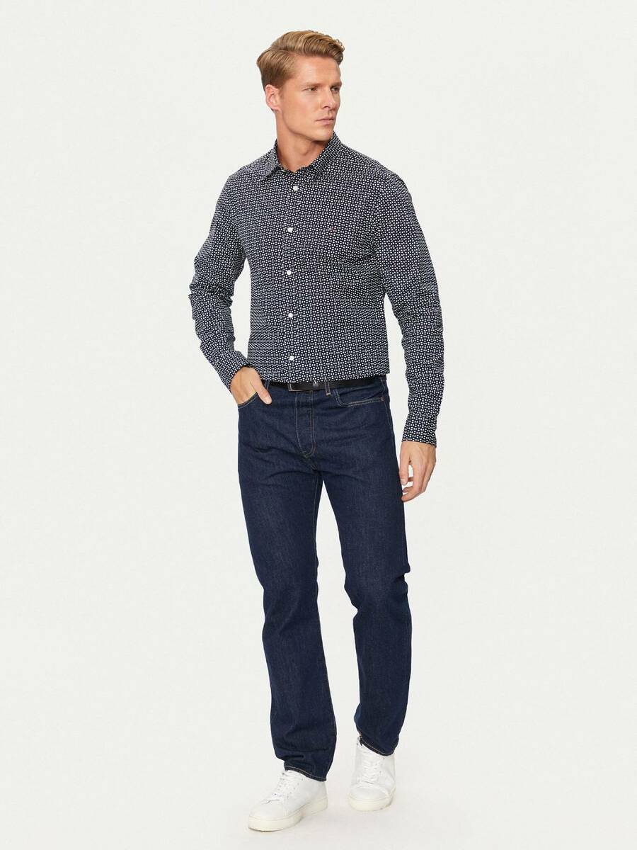 detail Tommy Hilfiger pánska modrá košeľa Poplin