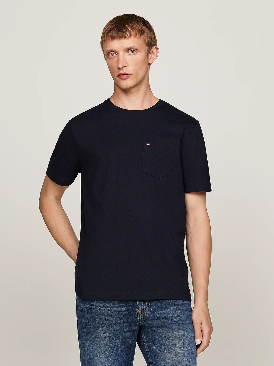 detail Tommy Hilfiger pánske tmavo modré tričko