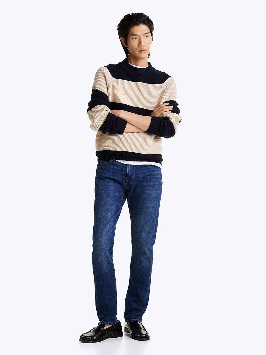 detail Tommy Hilfiger pánske modré džínsy Bleecker