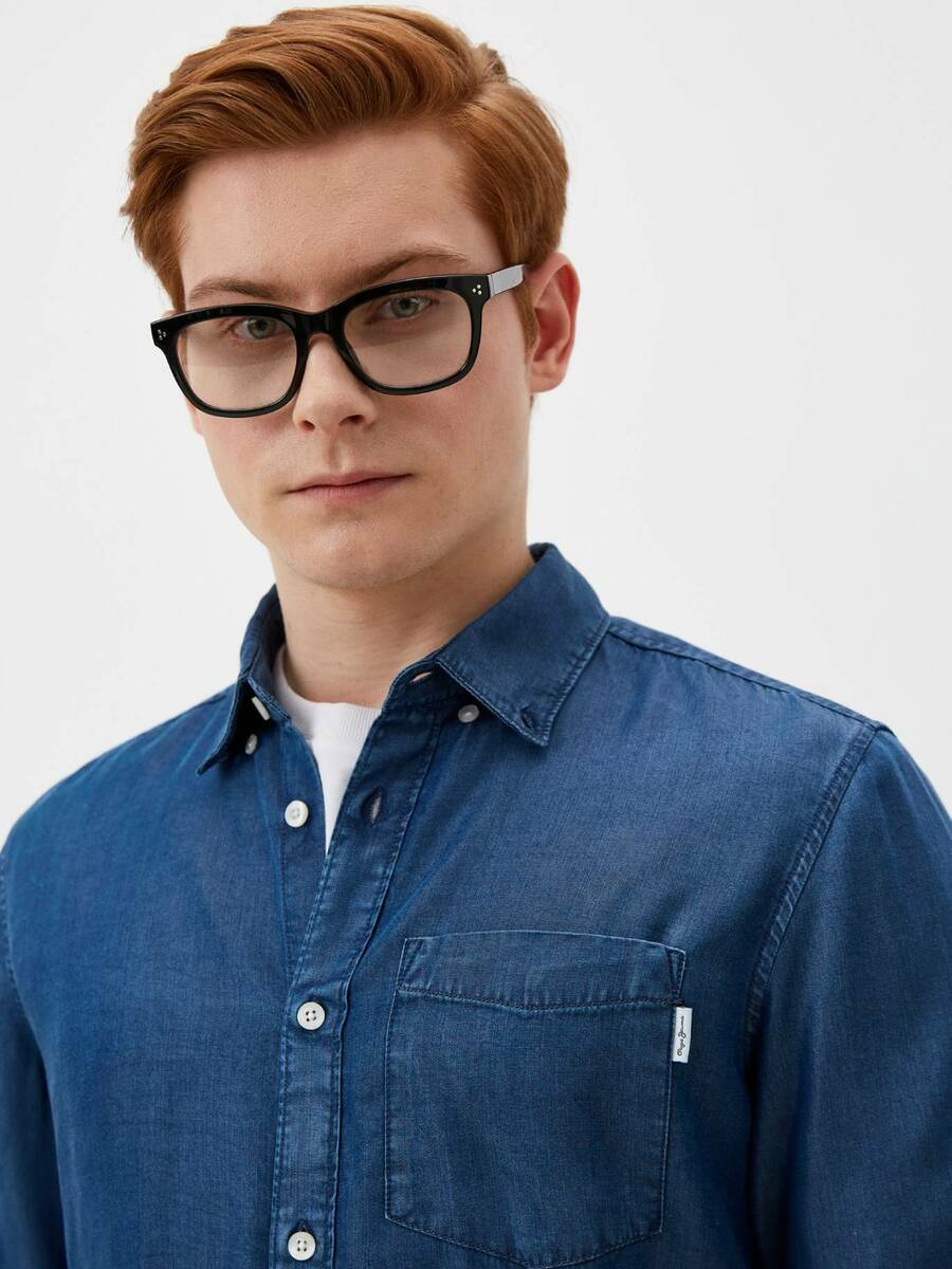 detail Pepe Jeans pánska modrá košeľa Petri