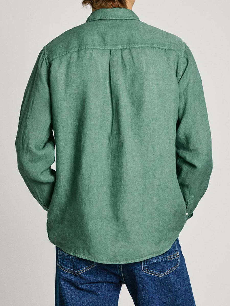 detail Pepe Jeans pánska zelená košeľa Arnau