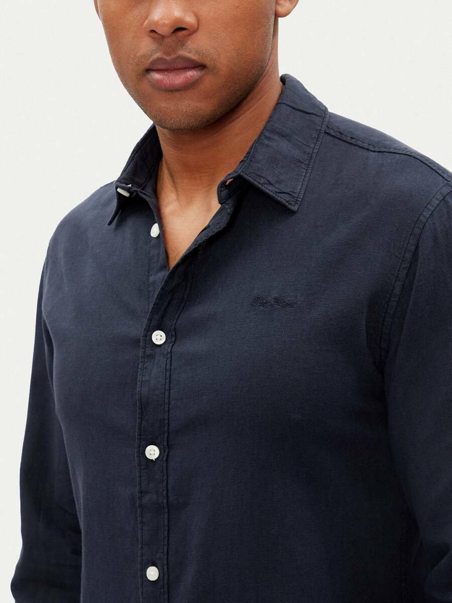 detail Pepe Jeans pánska tmavo modrá košeľa Arnau
