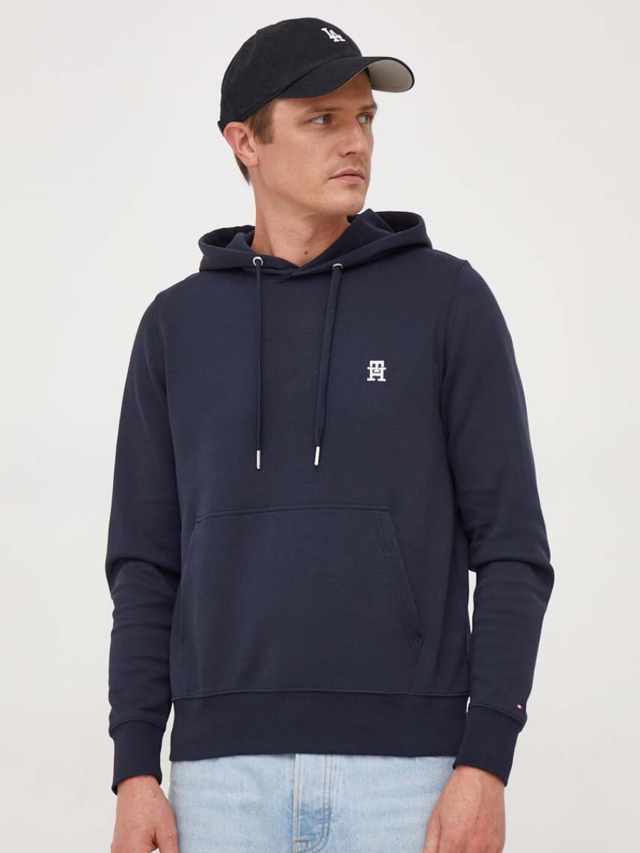 detail Tommy Hilfiger pánska tmavo modrá mikina