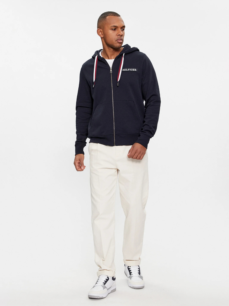 detail Tommy Hilfiger pánska tmavo modrá mikina Global