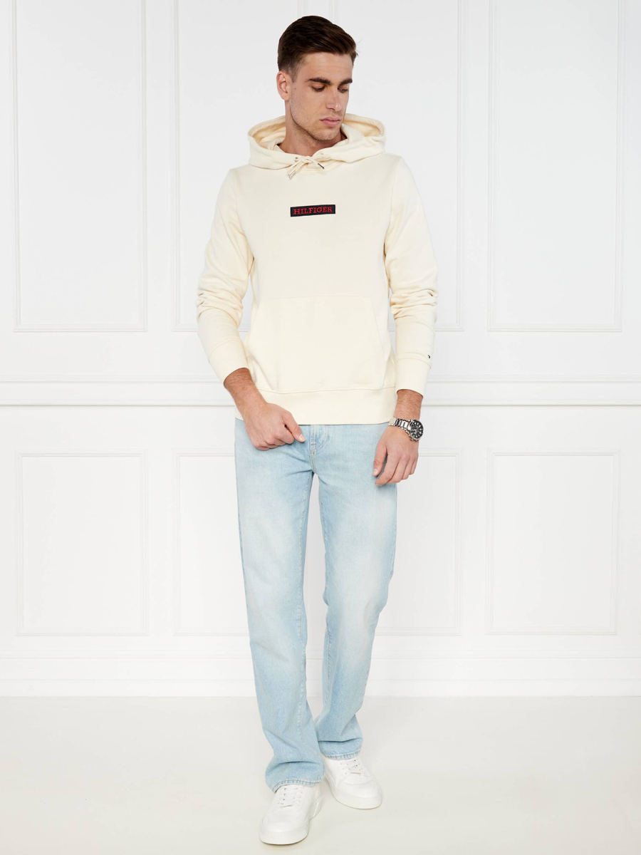 detail Tommy Hilfiger pánska krémová mikina