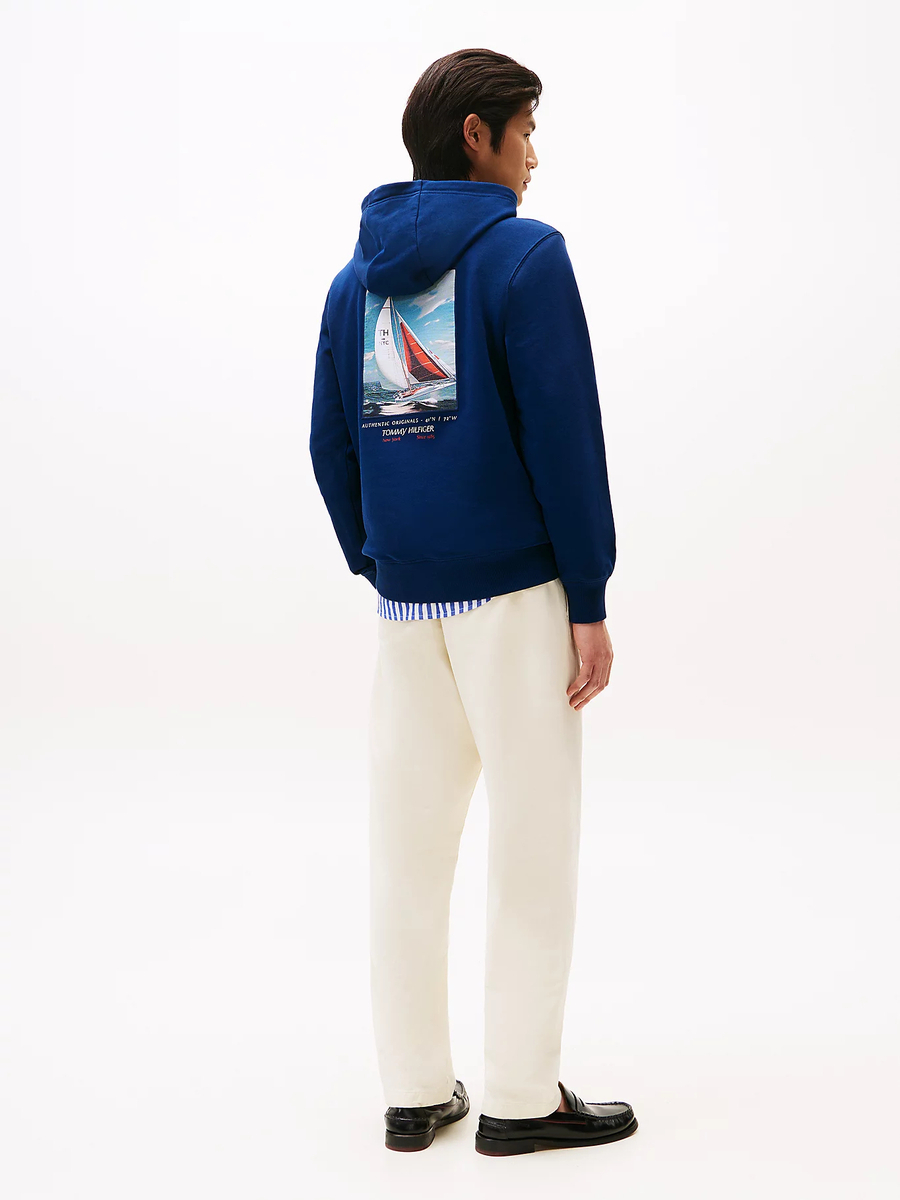 detail Tommy Hilfiger pánska modrá mikina