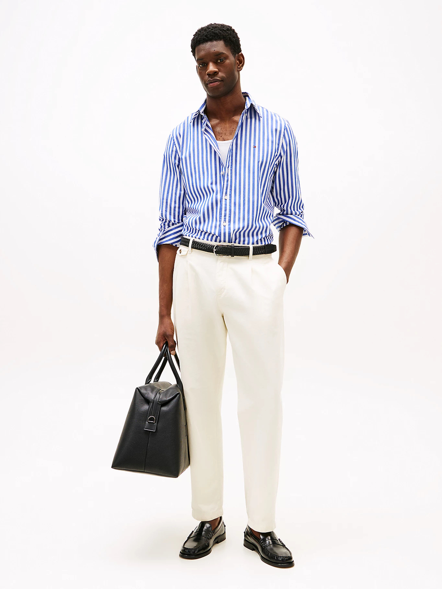 detail Tommy Hilfiger pánska pruhovaná košeľa Poplin