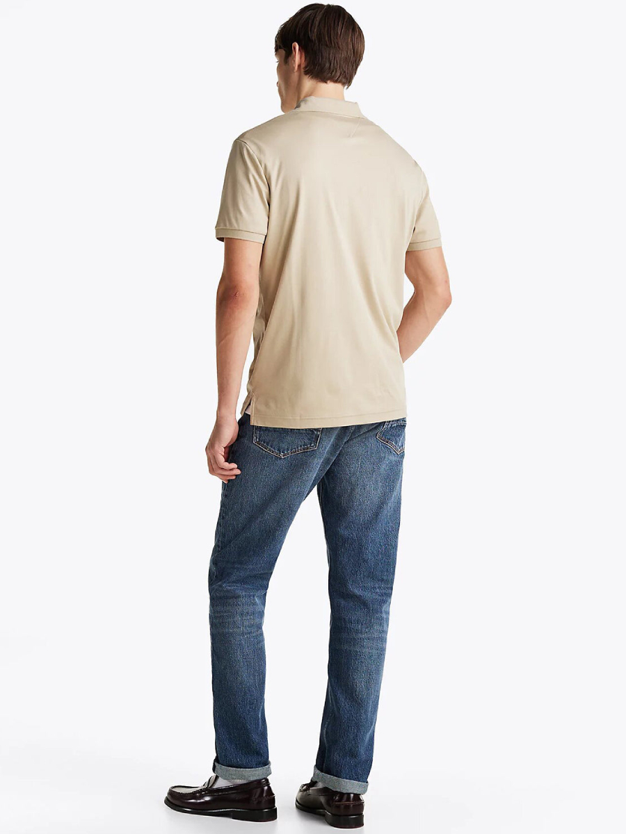 detail Tommy Hilfiger pánske béžové polo tričko