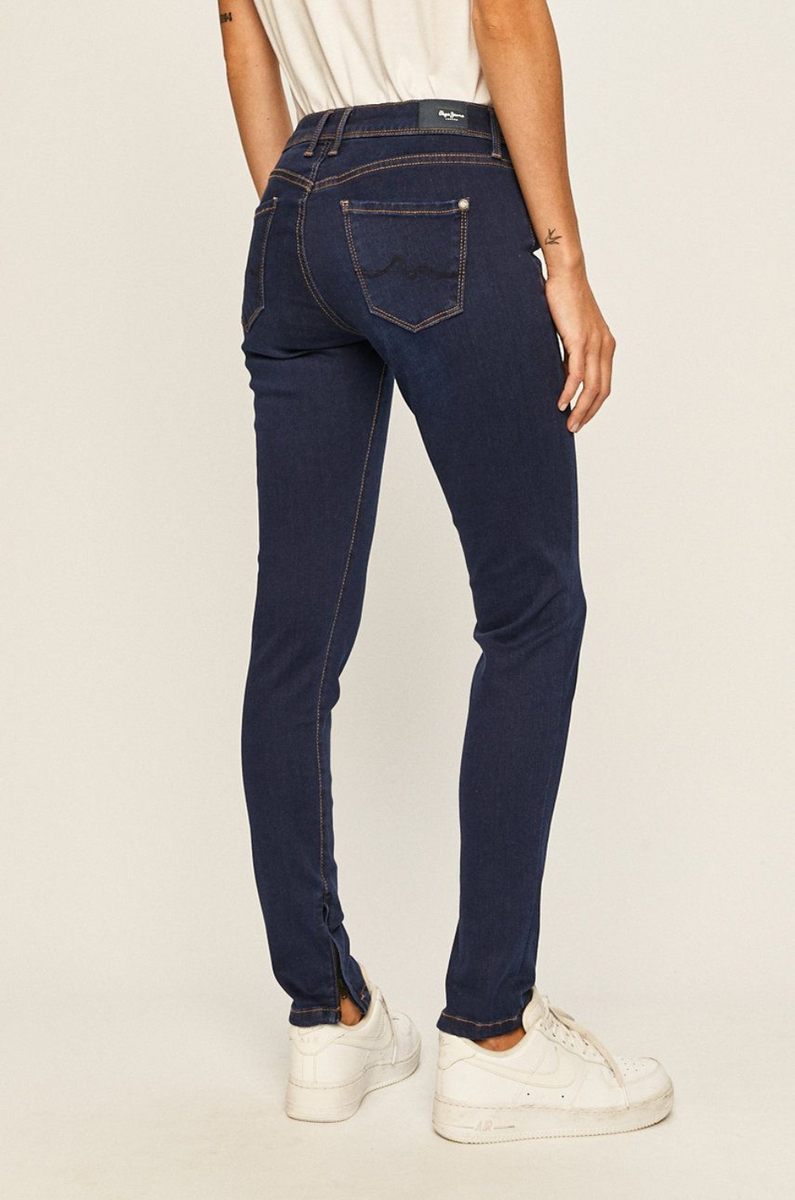 detail Pepe Jeans dámske tmavomodré džínsy Cher