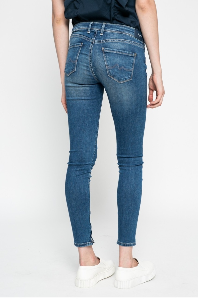 detail Pepe Jeans dámske modré džínsy Cher