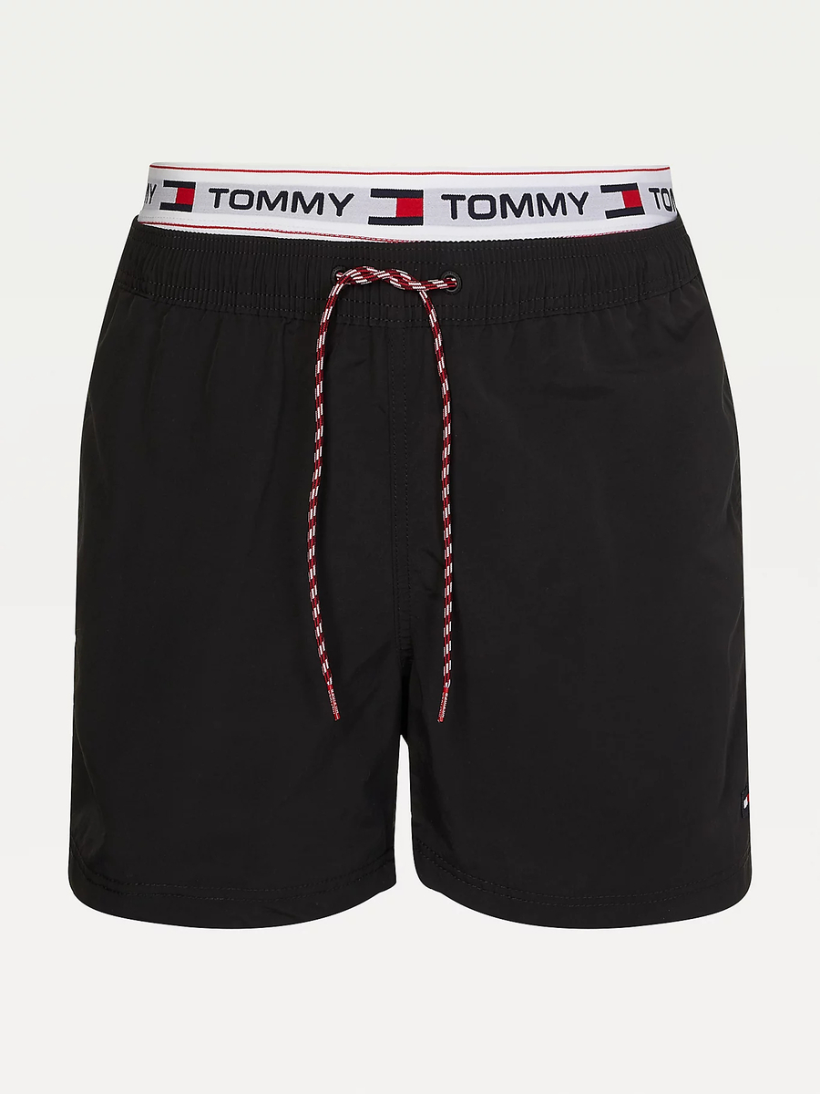 detail Tommy Jeans pánske čierne plavky MEDIUM Drawstring