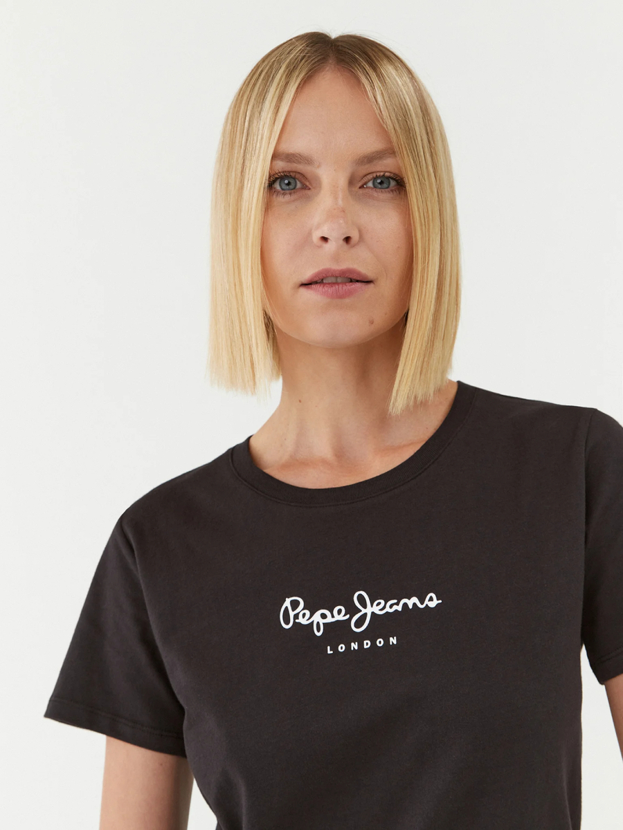 detail Pepe Jeans dámske čierne tričko