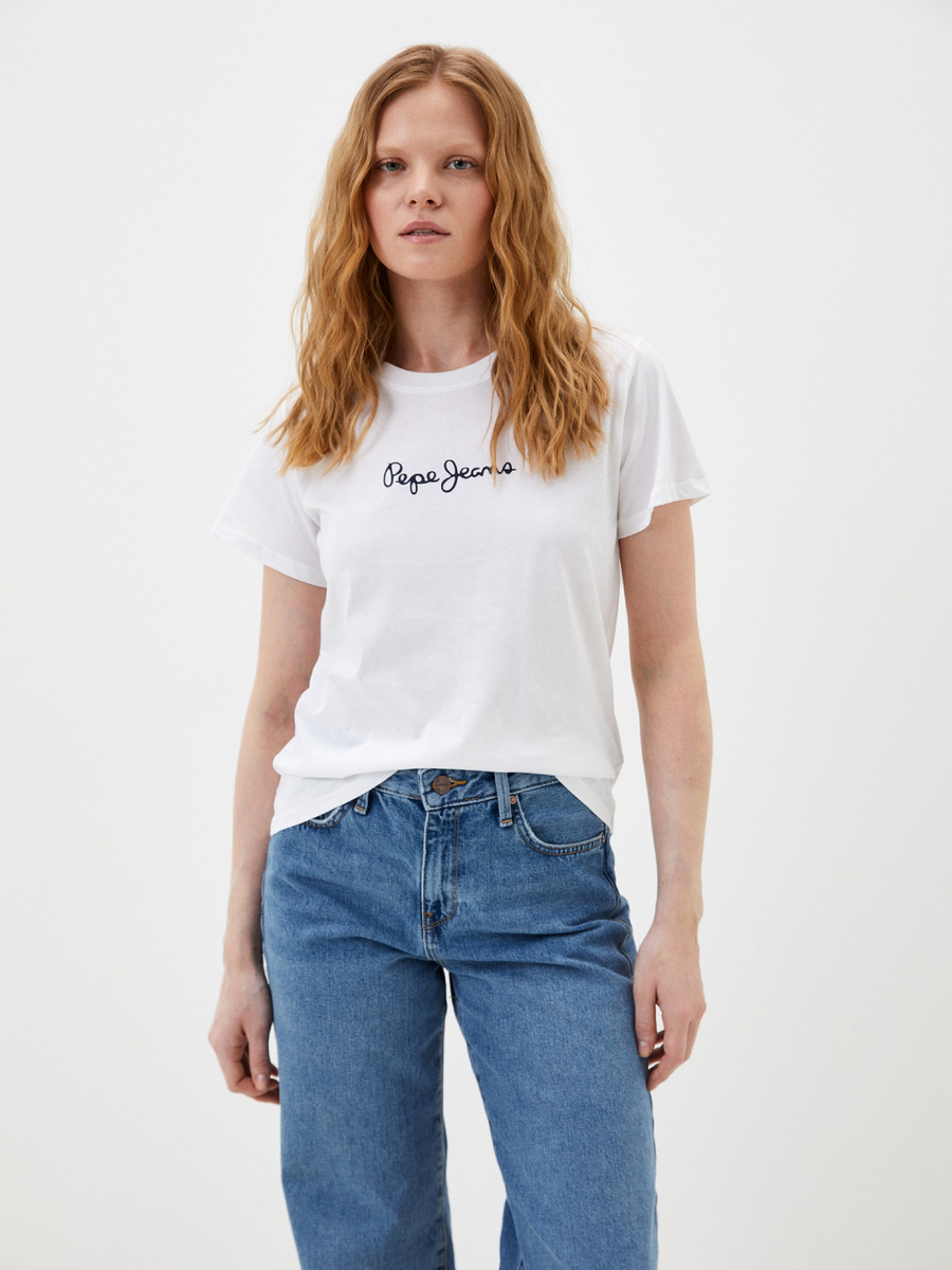 detail Pepe Jeans dámske biele tričko Lorette