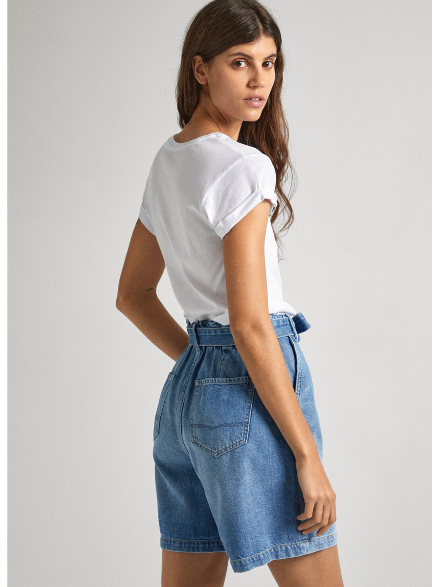 detail Pepe Jeans dámske biele tričko JANET s potlačou