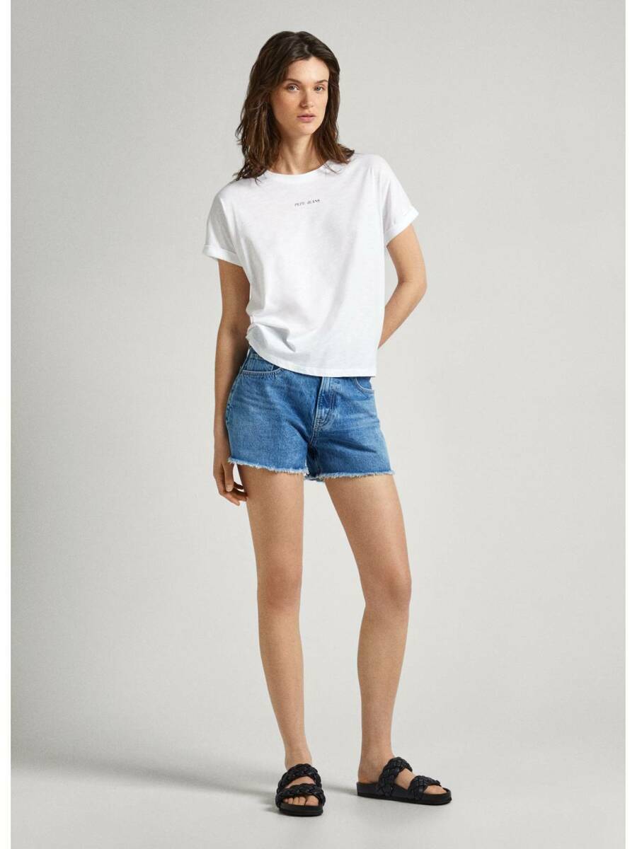 detail Pepe Jeans dámske biele tričko Keyra