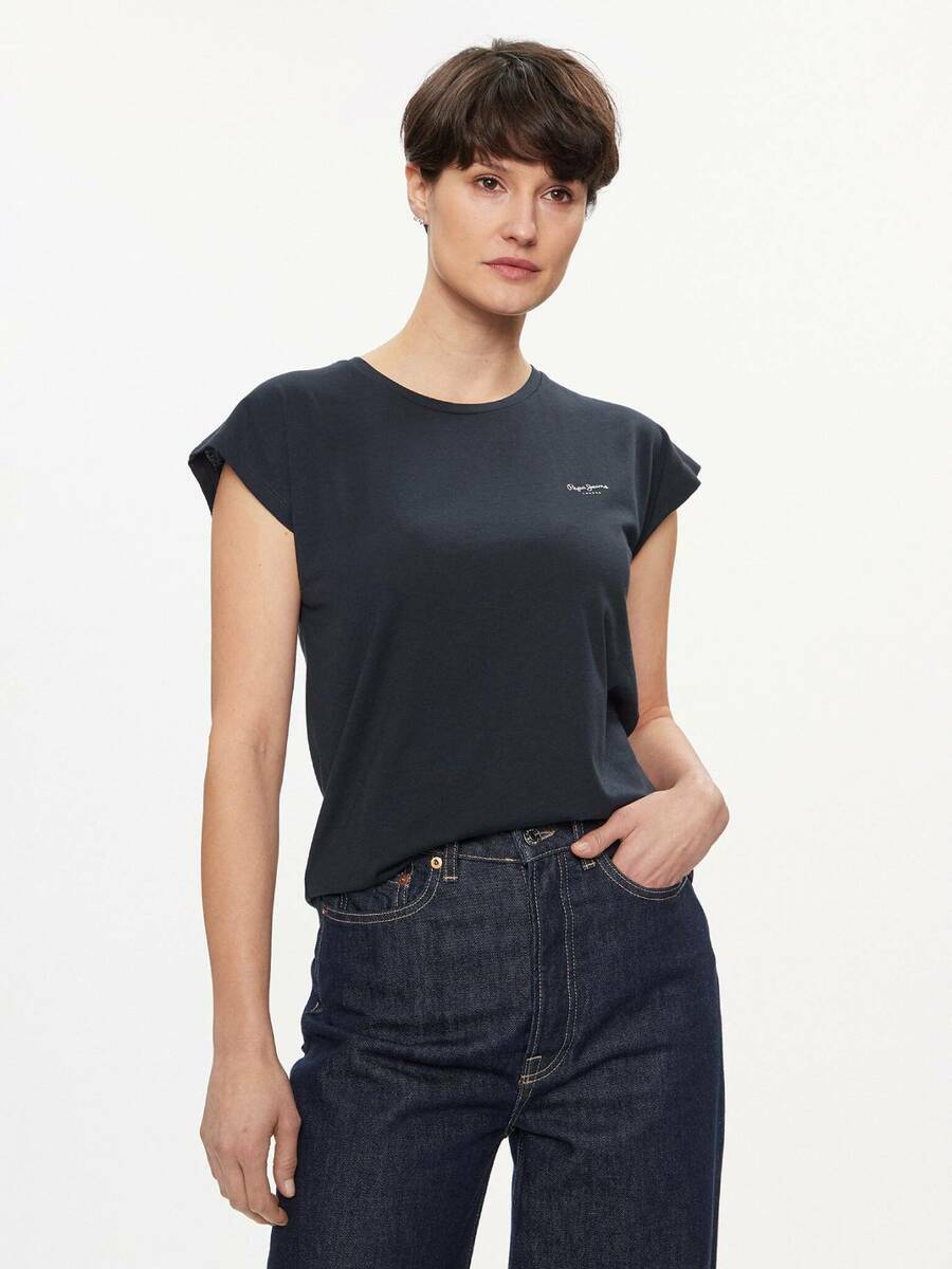 detail Pepe Jeans dámske tmavo modré tričko