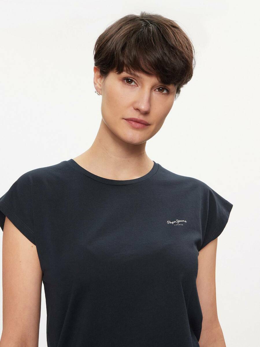 detail Pepe Jeans dámske tmavo modré tričko