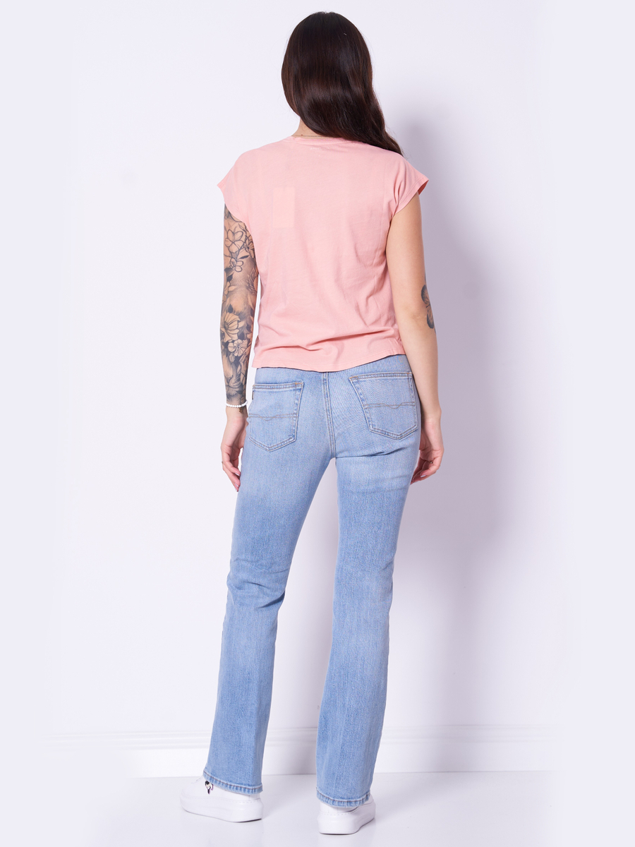 detail Pepe Jeans dámske marhuľové tričko Lorena 