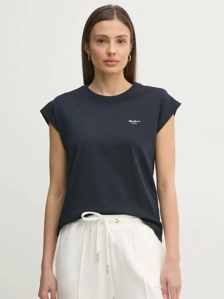 detail Pepe Jeans dámske modré tričko Blooma