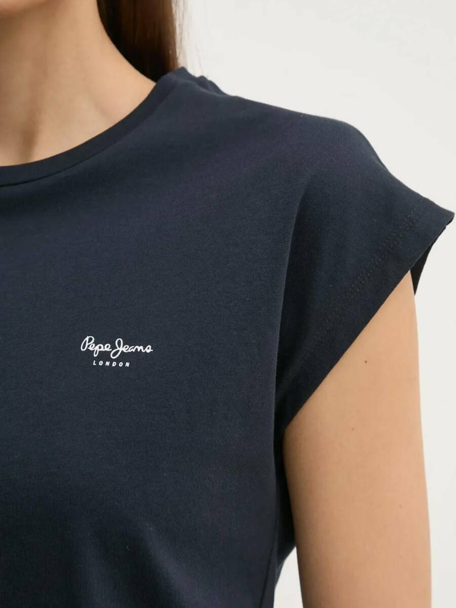 detail Pepe Jeans dámske modré tričko Blooma