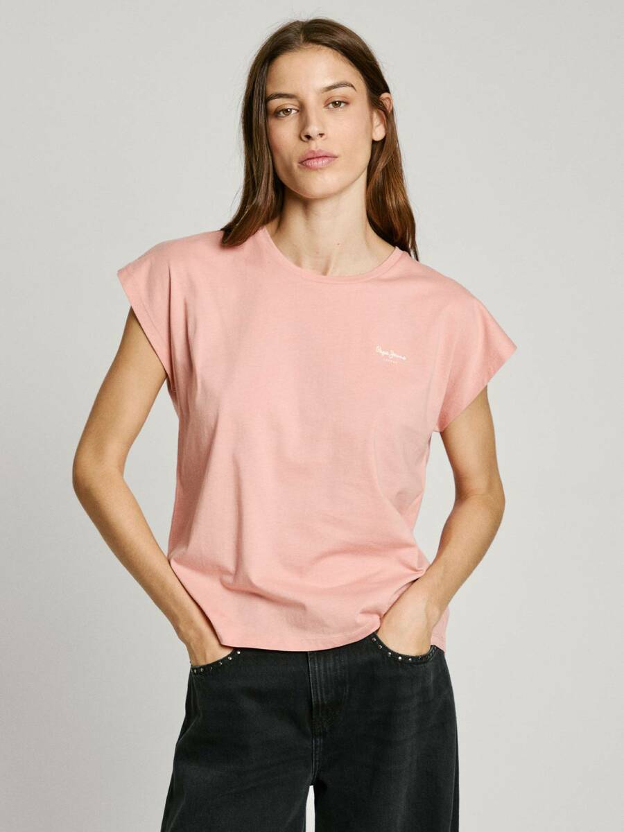 detail Pepe Jeans dámske marhuľové tričko Blooma