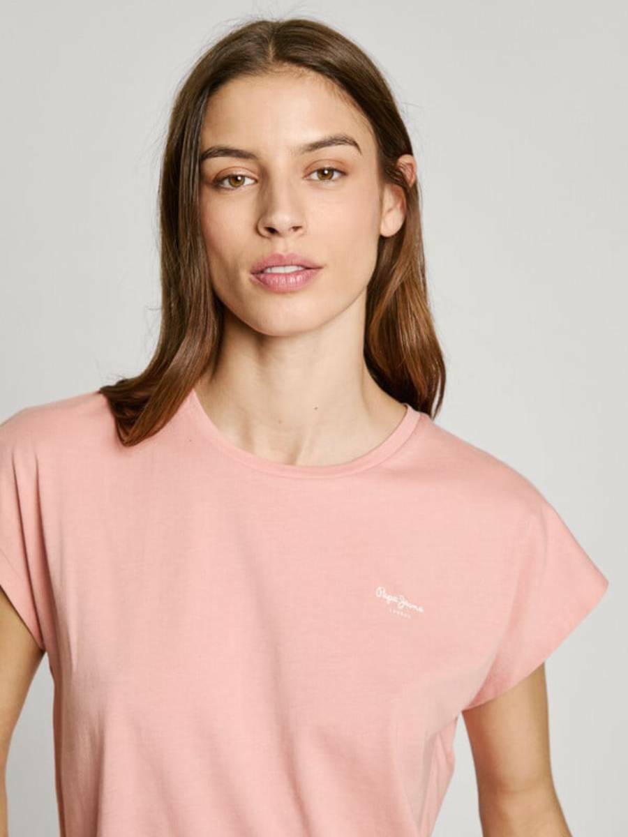 detail Pepe Jeans dámske marhuľové tričko Blooma