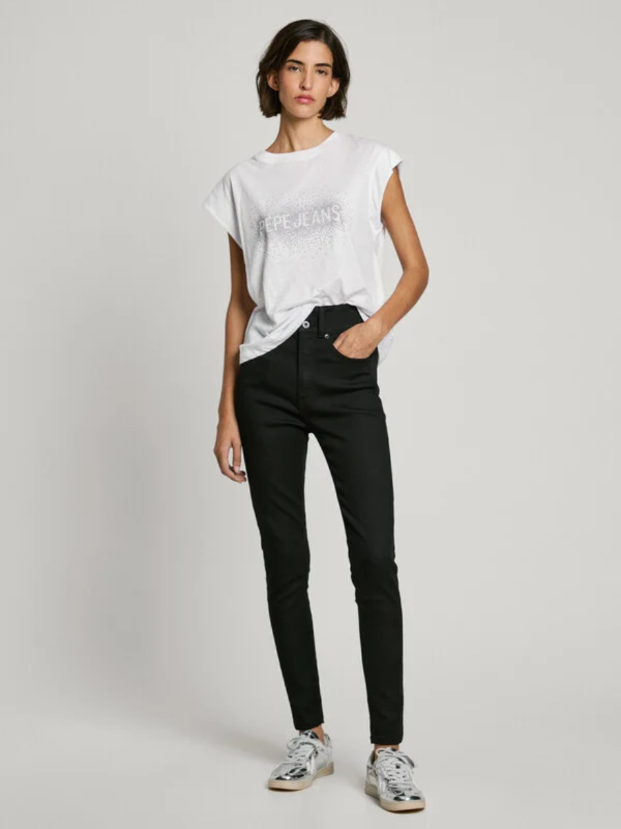 detail Pepe Jeans dámske biele tričko