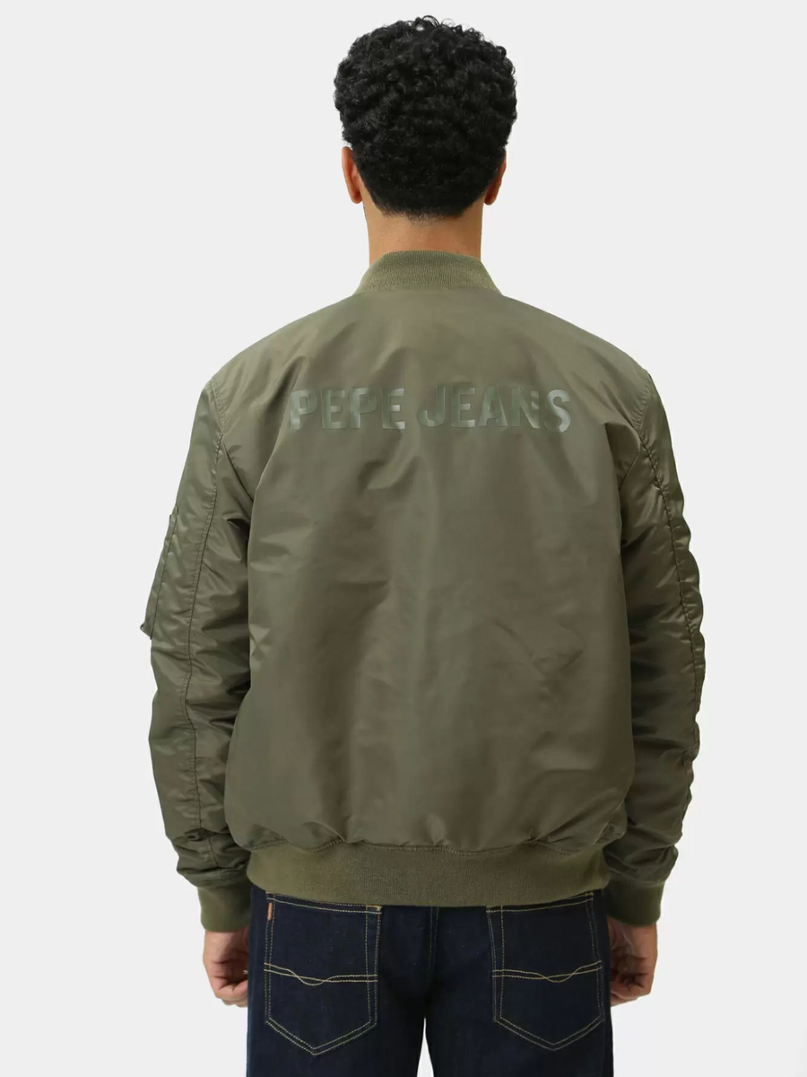 detail Pepe Jeans pánska khaki zelená bunda 