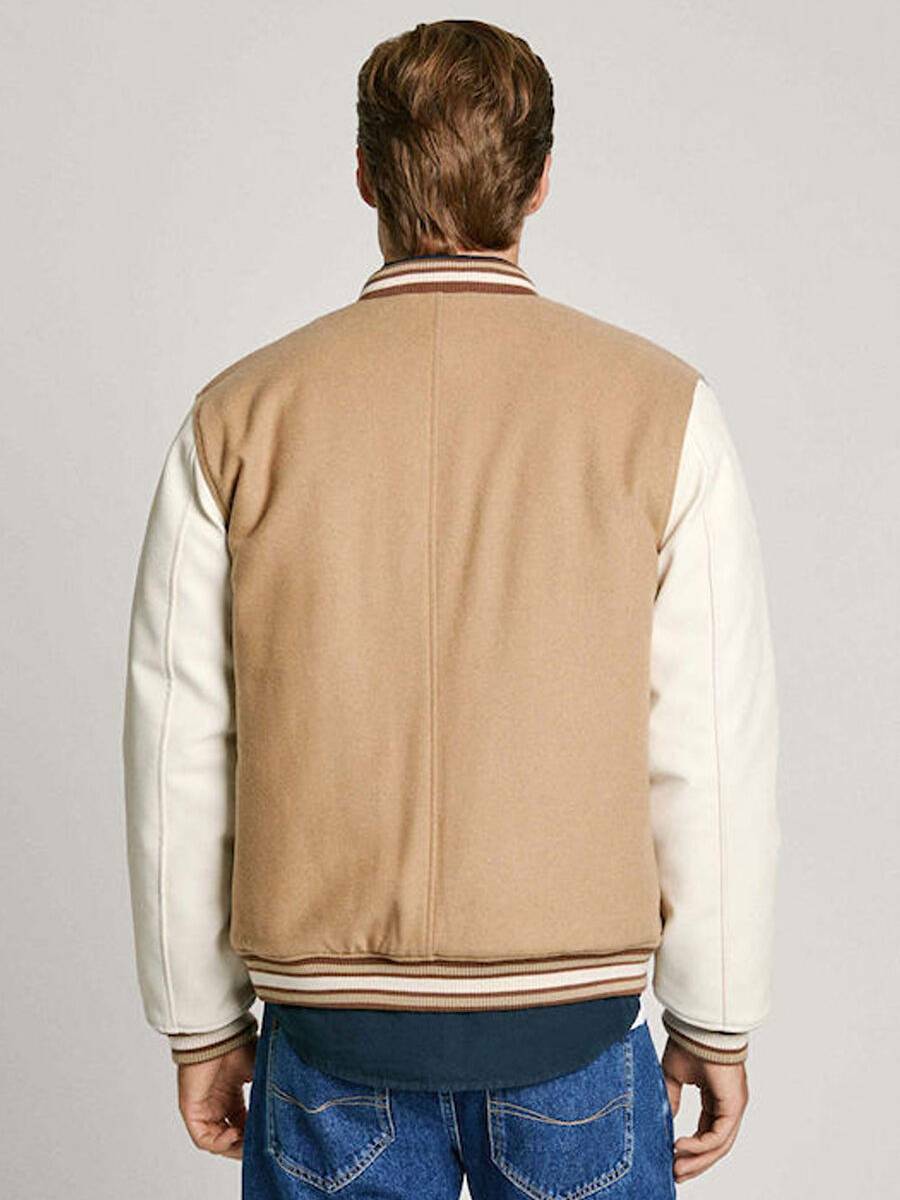 detail Pepe Jeans pánsky béžový bomber Tustin