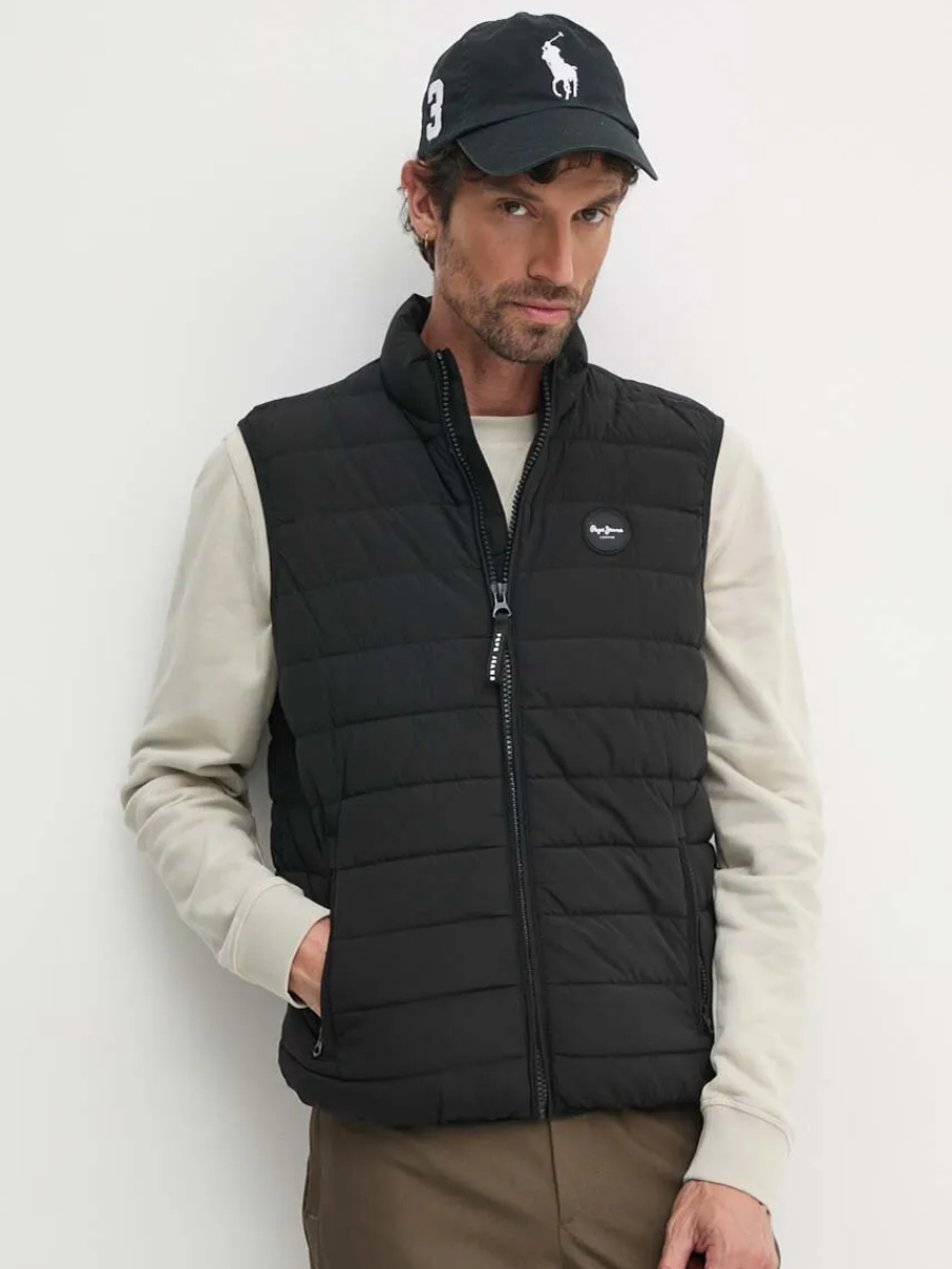 detail Pepe Jeans pánska čierna vesta