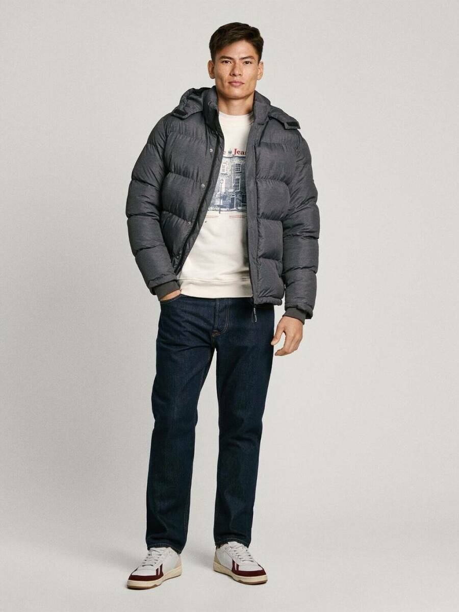 detail Pepe Jeans pánska šedá bunda