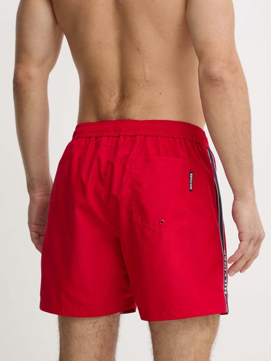 detail Tommy Hilfiger pánske červené plavky