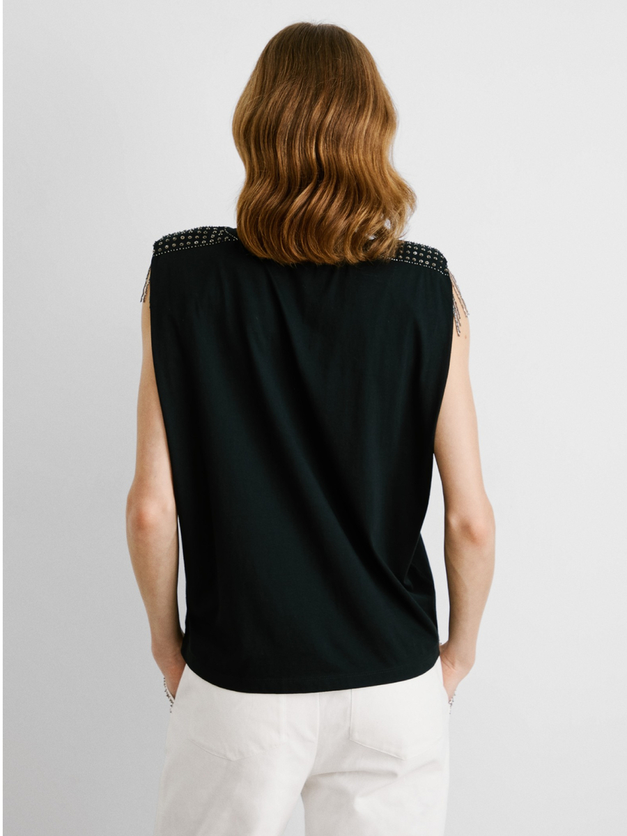 detail Pepe Jeans dámsky čierny top