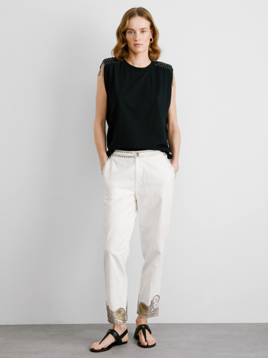 detail Pepe Jeans dámsky čierny top