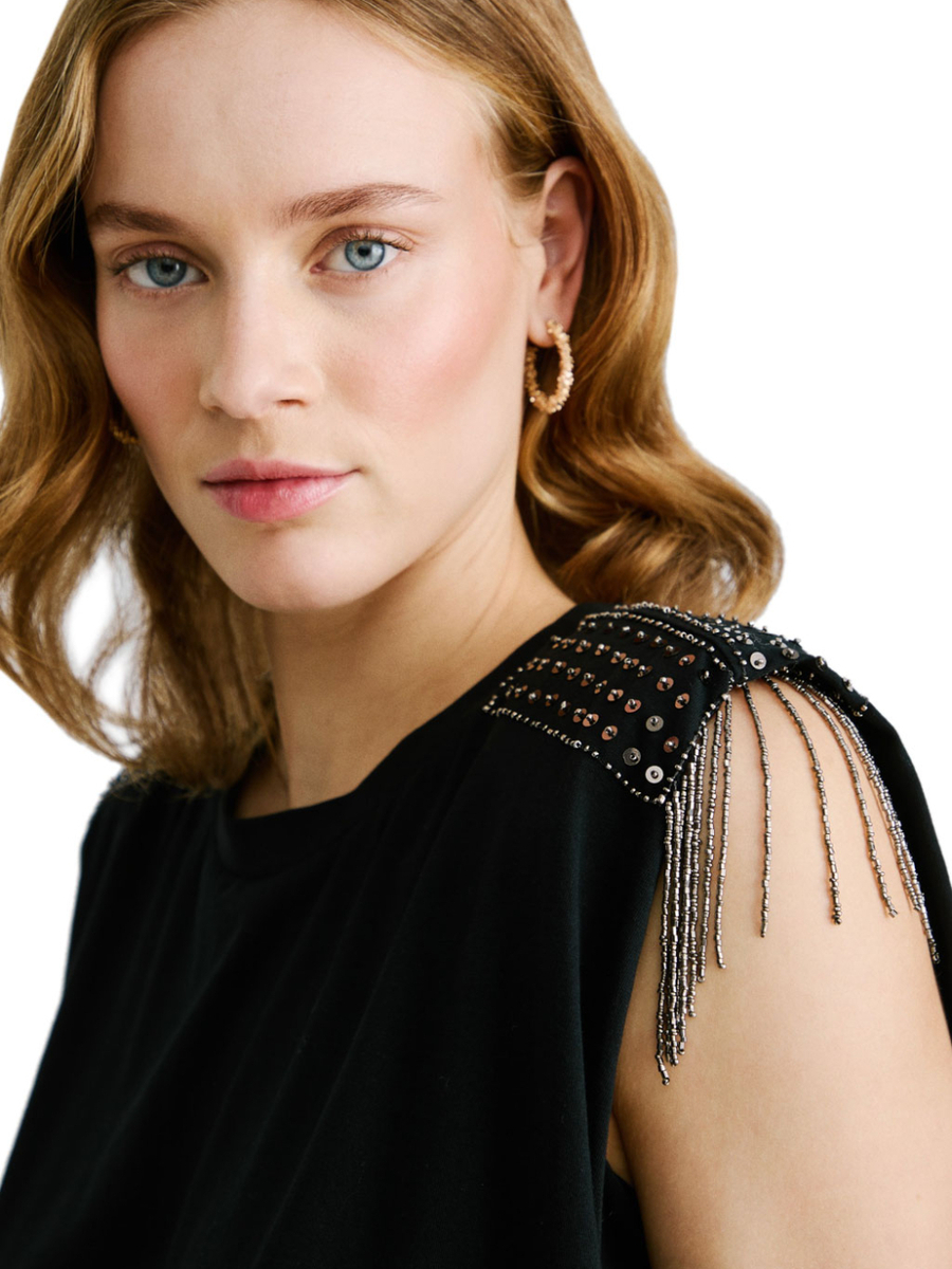 detail Pepe Jeans dámsky čierny top