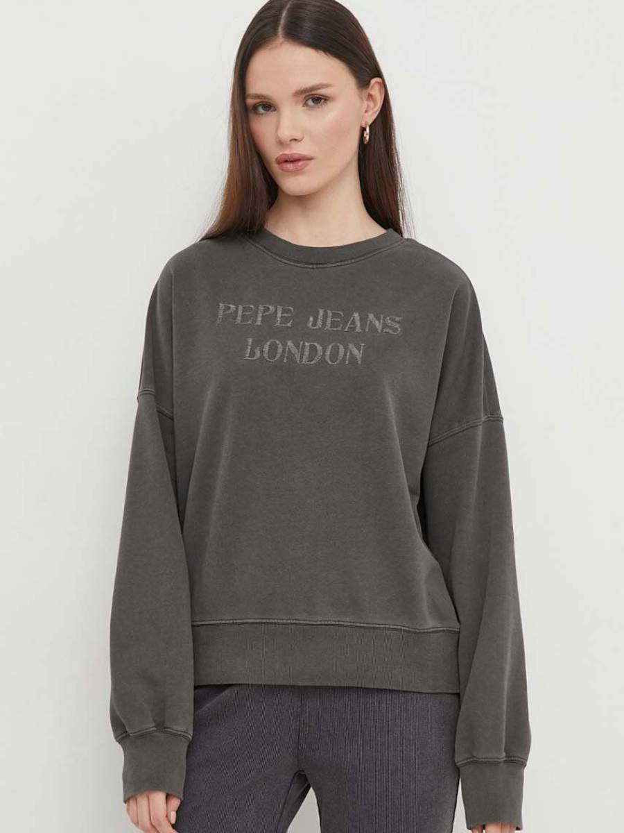 detail Pepe Jeans dámska šedá mikina