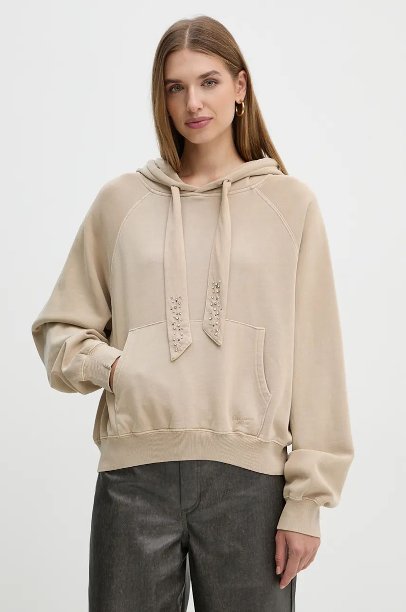 detail Pepe Jeans dámska béžová mikina FALISTA
