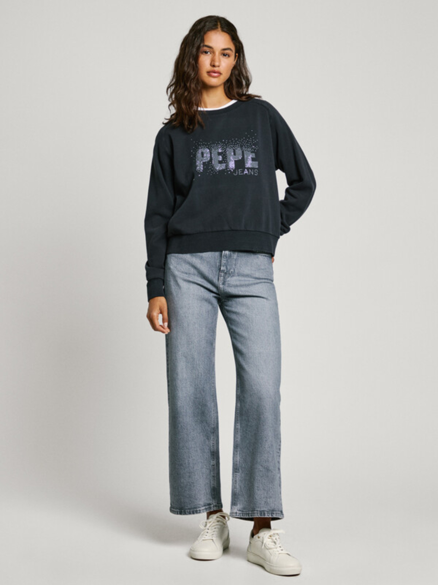 detail Pepe Jeans dámska čierna mikina LUNA