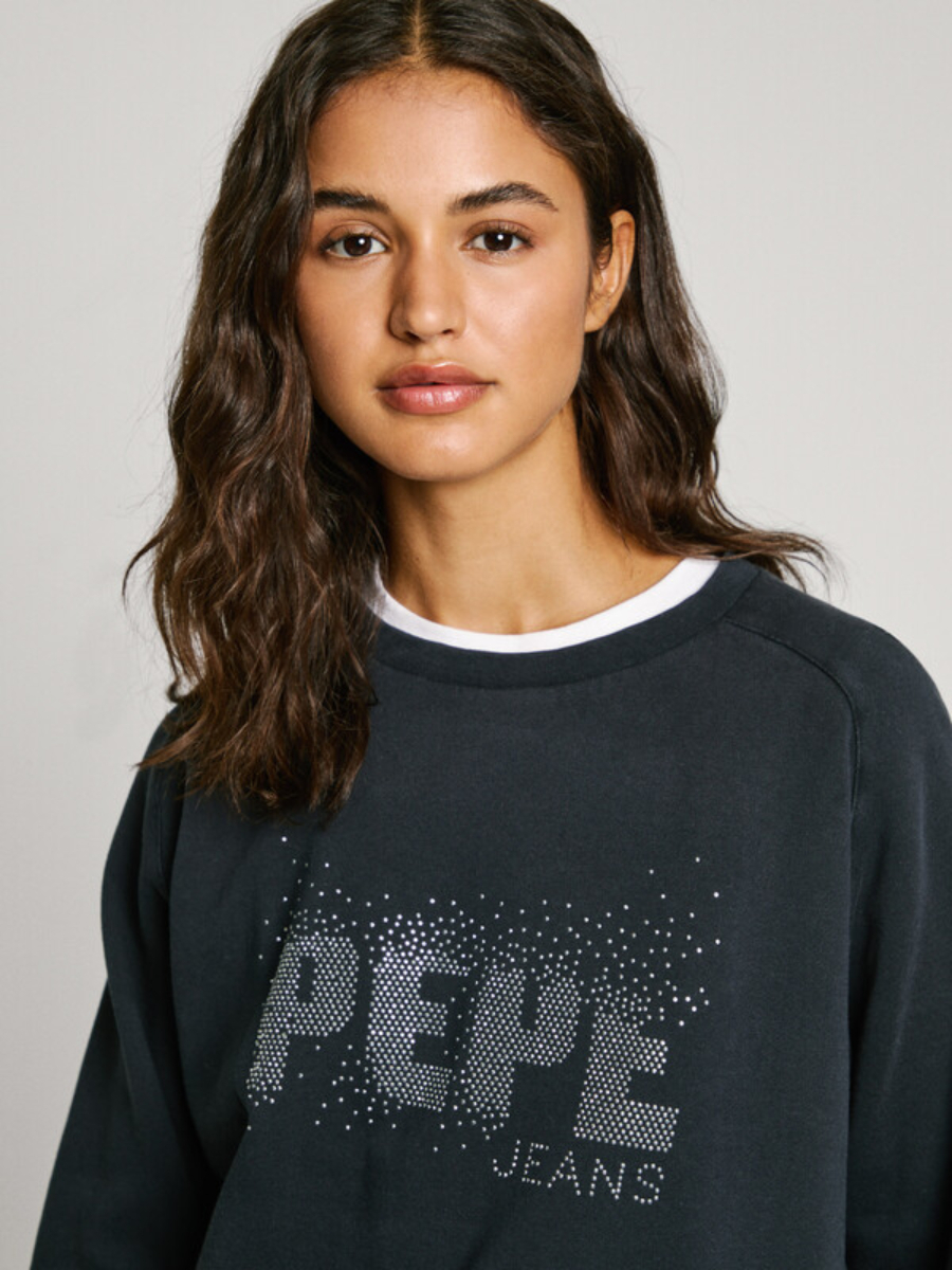 detail Pepe Jeans dámska čierna mikina LUNA