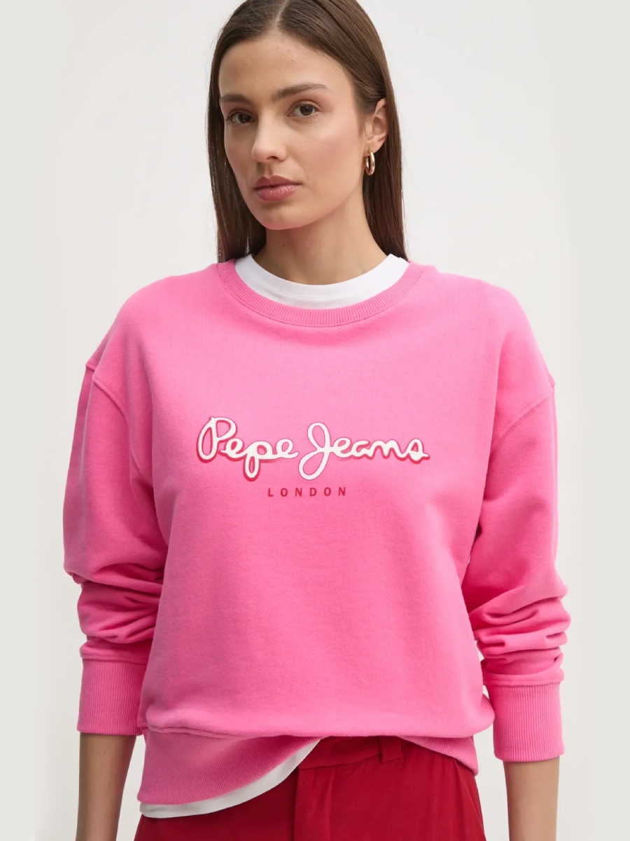 detail Pepe Jeans ružová dámska mikina Maddy