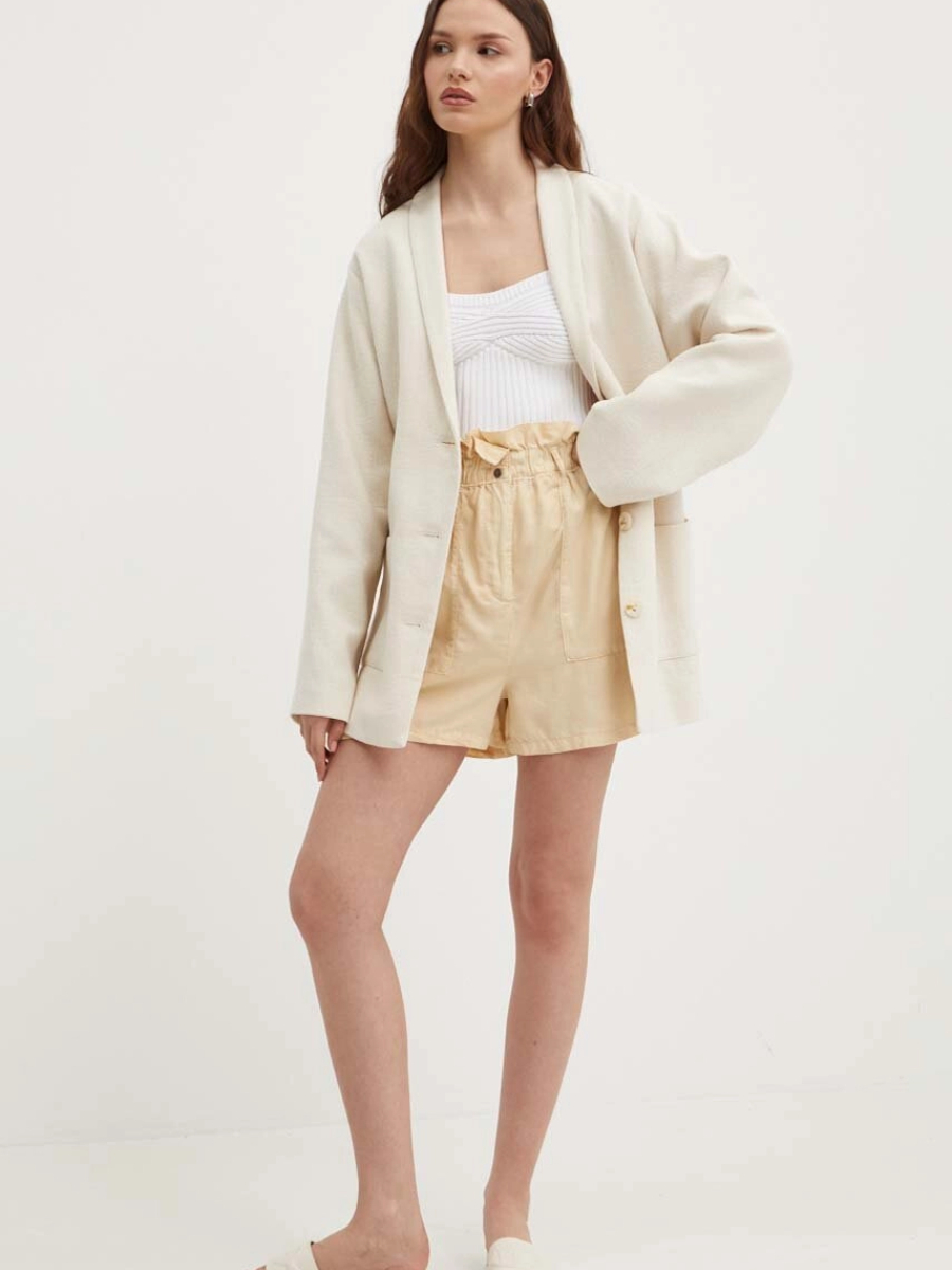 detail Pepe Jeans dámske žlté šortky