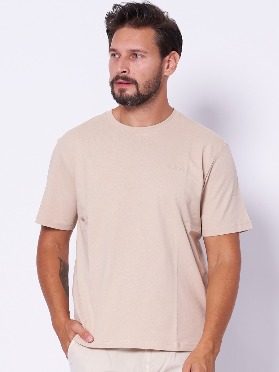detail Pepe Jeans pánske béžové tričko