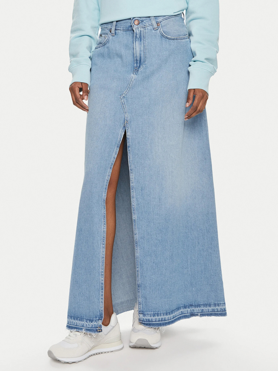 detail Pepe Jeans dámska modrá džínsová sukňa