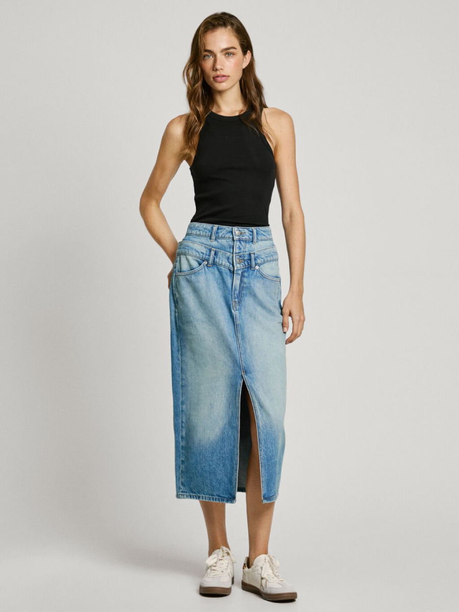 detail Pepe Jeans dámska džínsová sukňa